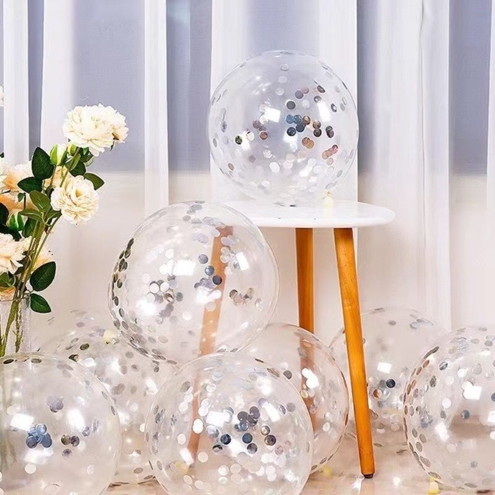 Decorative balloons silver Christmas birthday (10)